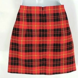 Zara Red Plaid Mini Skirt